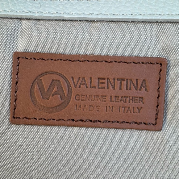 Valentina Italian Pebbled Leather Cream White Hobo Shoulder Bag Adjustable Strap - Picture 9 of 11